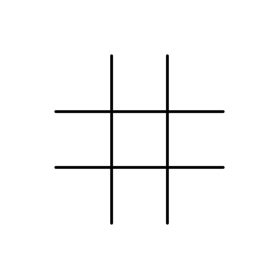 Simple tic tac toe grid outline vector
