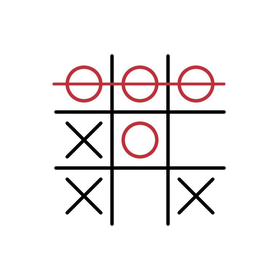 Clean tic tac toe grid with winning row vector