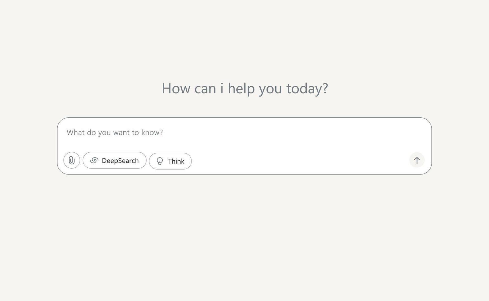 AI chatbot interface with search and deep think vector
