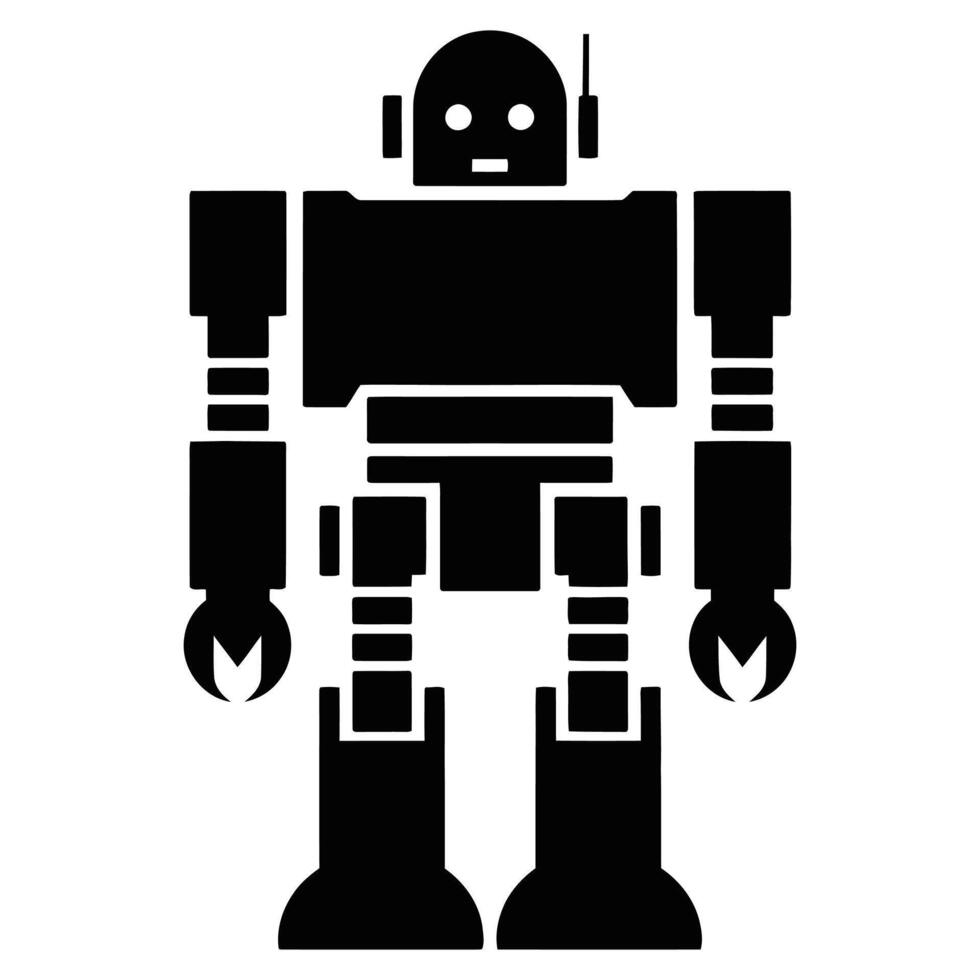 Bold Mechanical Robot Art. vector