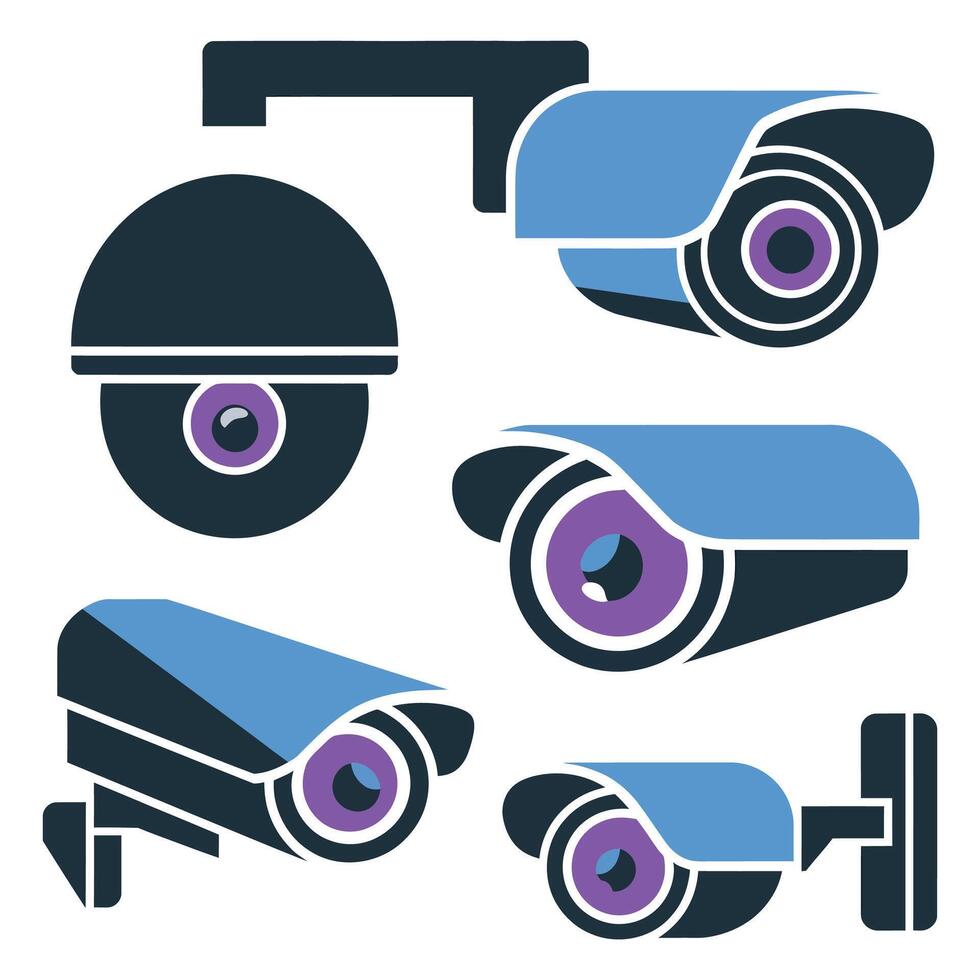 Security cameras set illustration vector