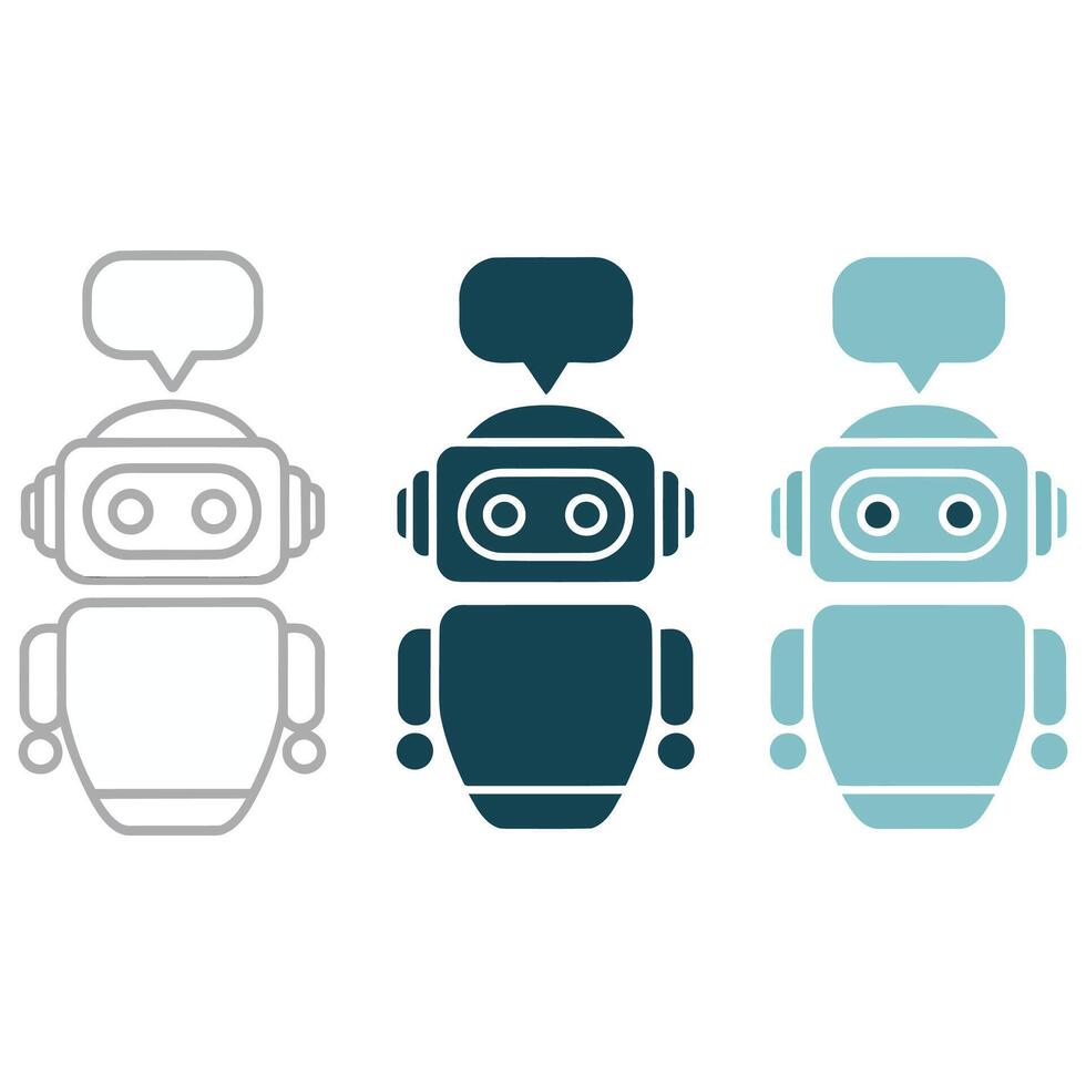 Minimalist Robot Assistant Icons set. vector