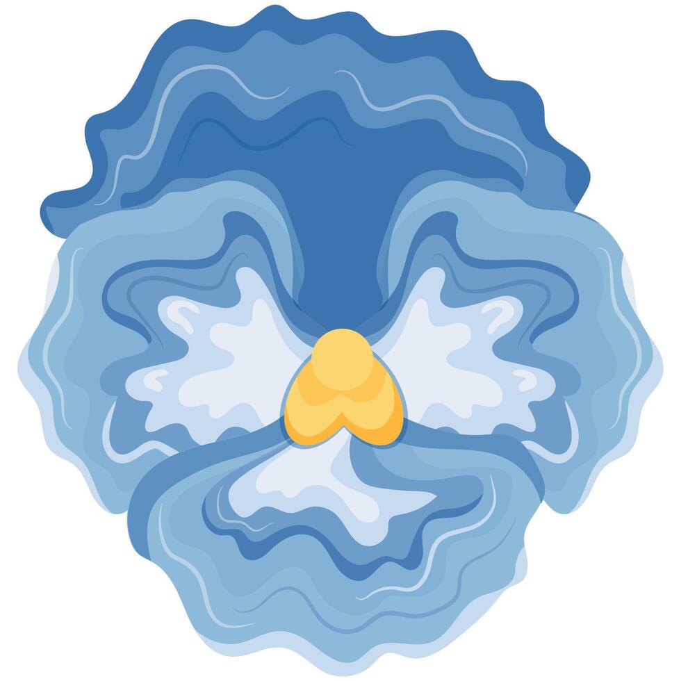 icon of an open bud of a blue pansy flower, for various designs vector