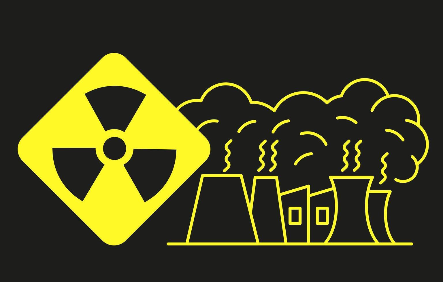 Electromagnetic hazard in yellow tones. Physical hazard signs. Danger sticker. vector