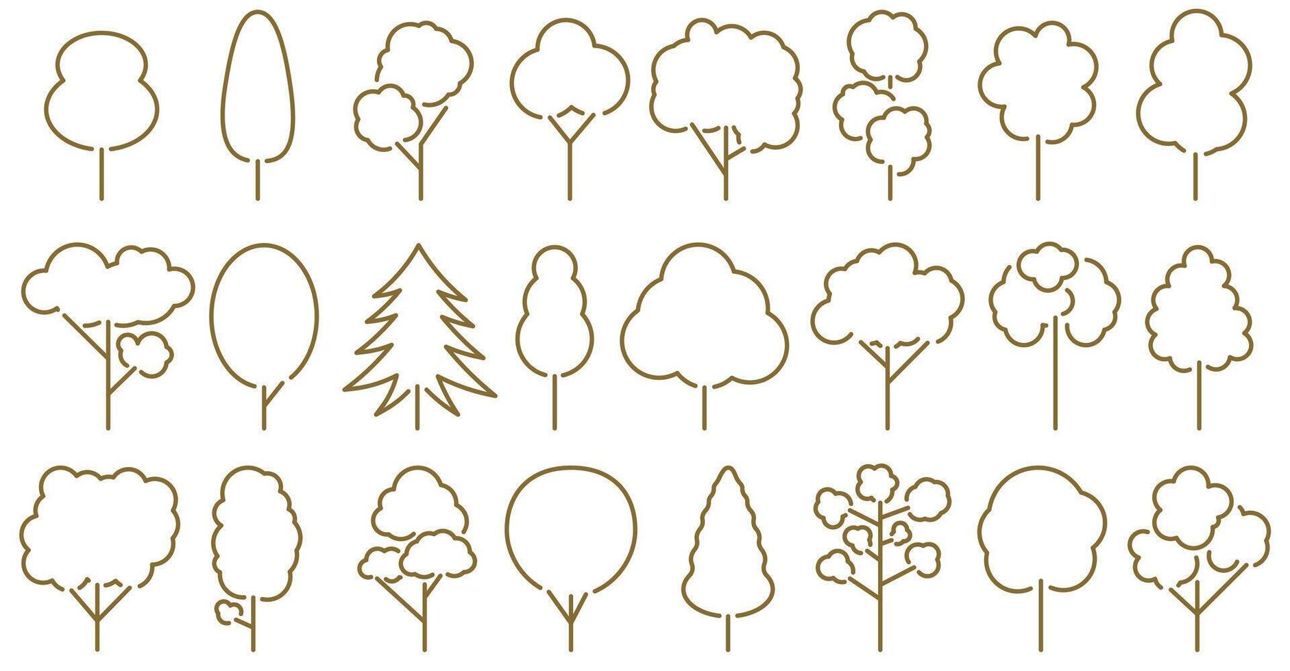 A collection of tree illustrations. Wood for every taste. vector