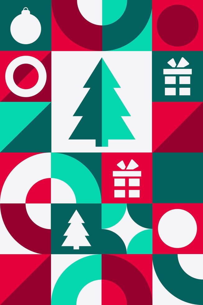 Merry Christmas and Happy New Year. Seamless geometric pattern. Template for background, banner, card, poster EPS10 illustration. vector