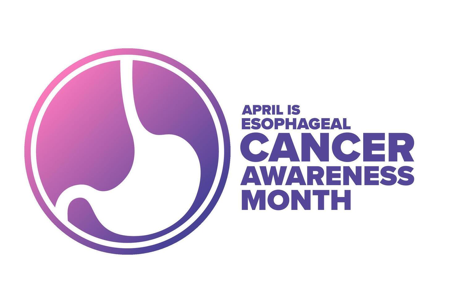 April is Esophageal Cancer Awareness Month. Template for background, banner, card, poster with text EPS10 illustration. vector