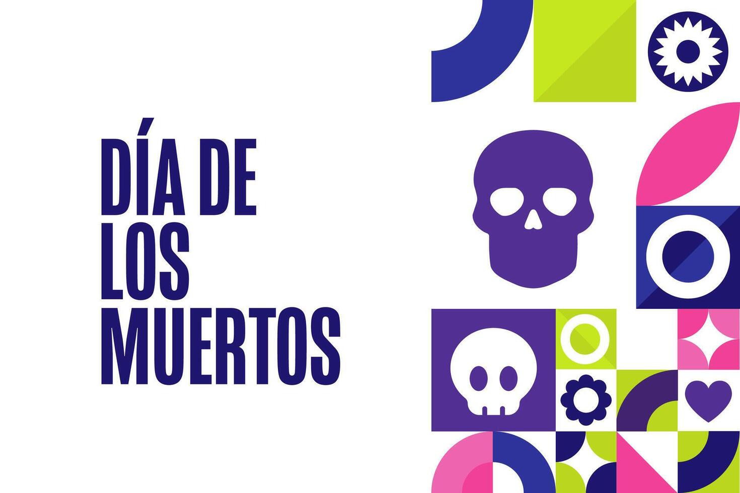 Inscription Day of the Dead in Spanish. Dia de los Muertos holiday concept. Template for background, banner, card, poster with text inscription EPS10 illustration. vector