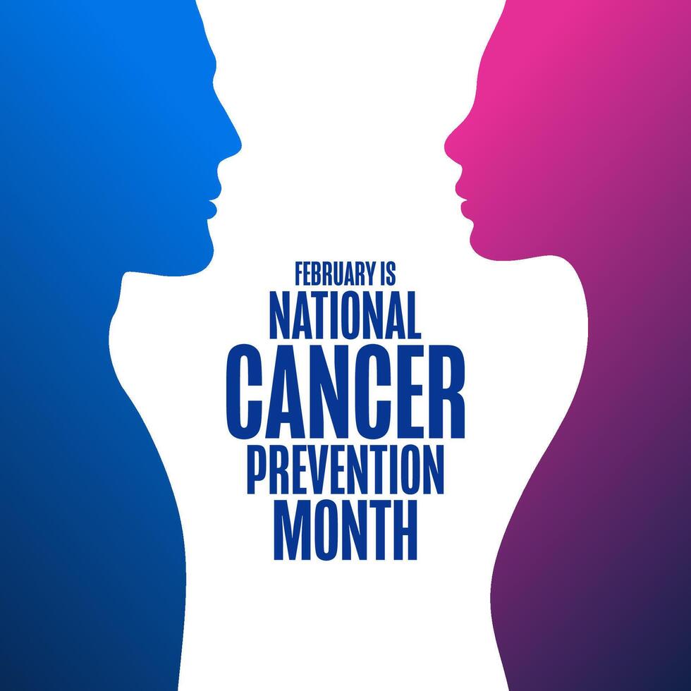 February is National Cancer Prevention Month. Holiday concept. Template for background, banner, card, poster with text EPS10 illustration. vector