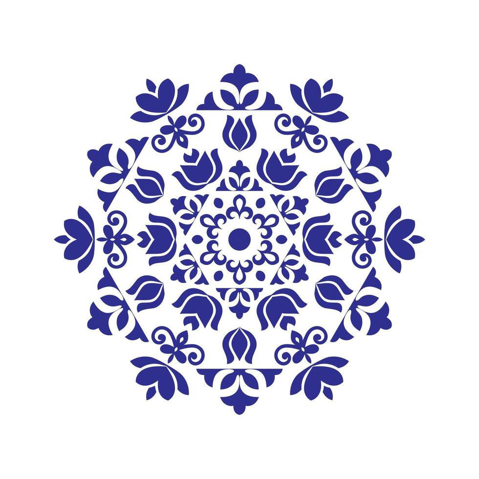 Floral mandala design on white background vector