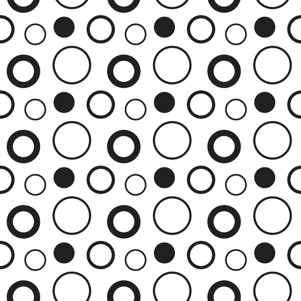 Black and White Circles Seamless Pattern vector