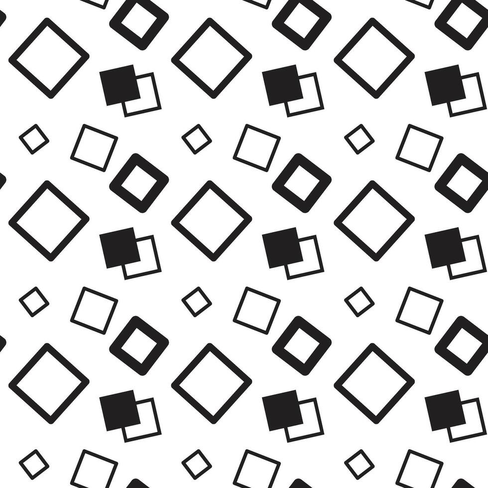 Abstract squares pattern seamless monochrome vector