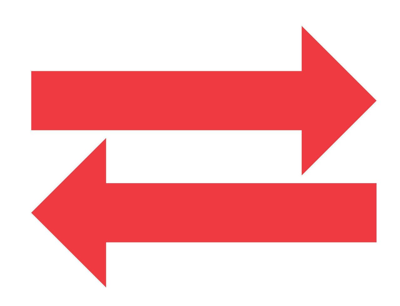 Two Red Arrows Indicating Exchange and Direction vector