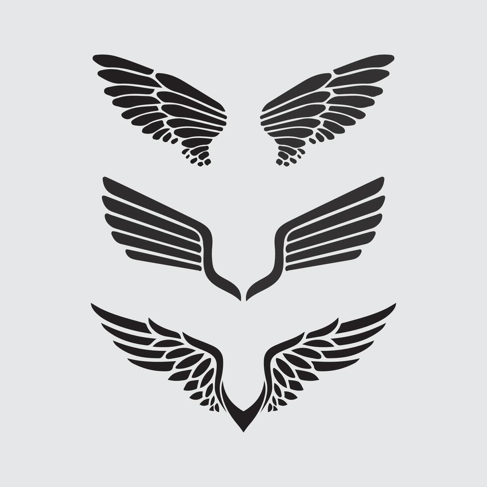 Wings logo and animal wings icon sign stock graphic illustration vector