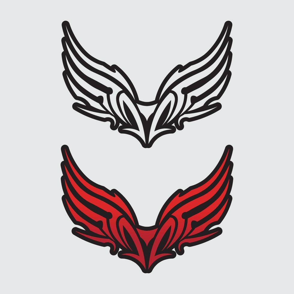 Wings logo and animal wings icon sign design graphic illustration vector