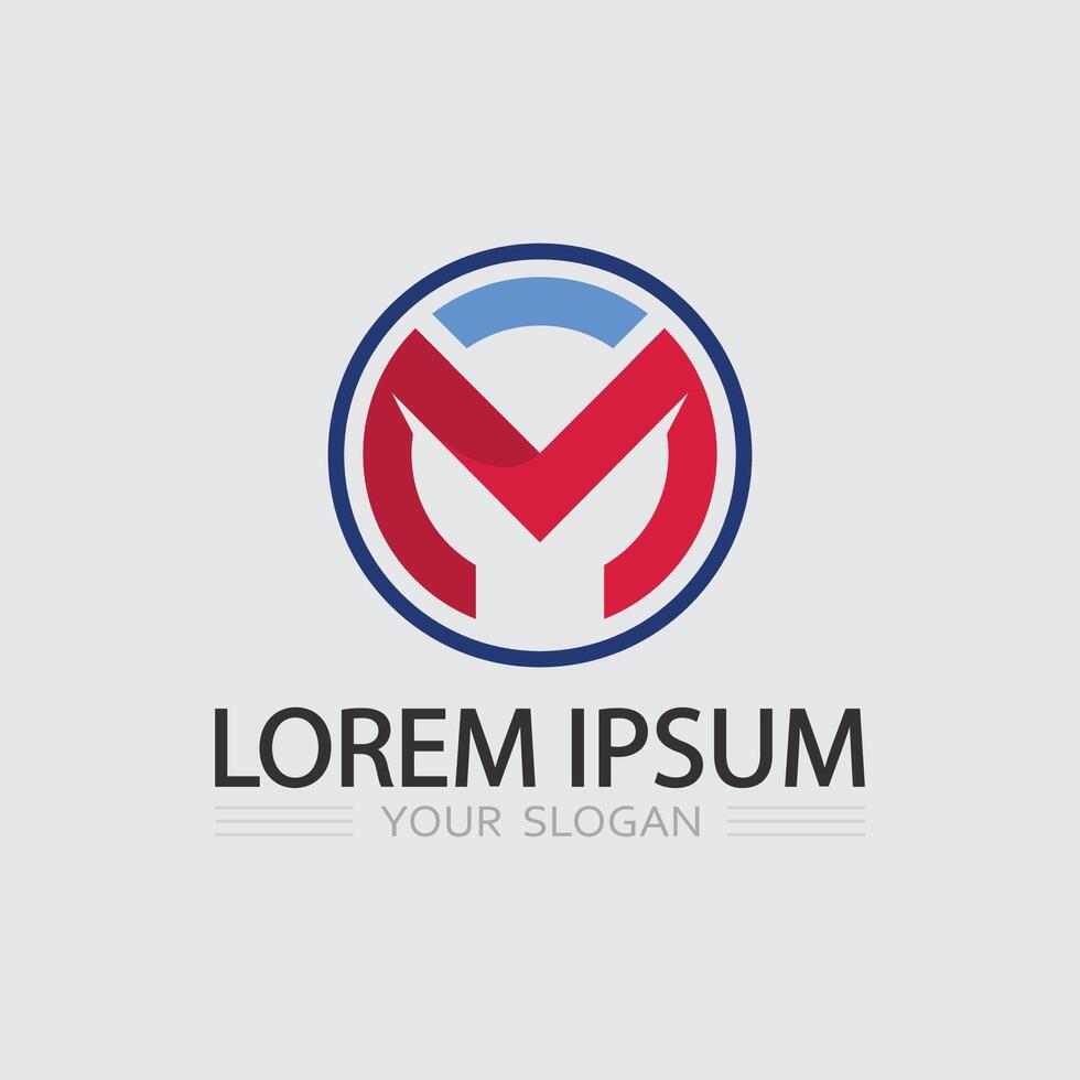 Business logo and design icon sign illustration M letter vector