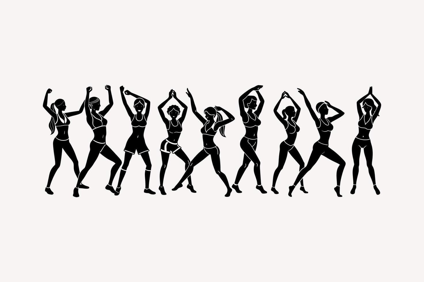 Woman Exercising on White Background Fitness, Workout and Healthy Lifestyle vector
