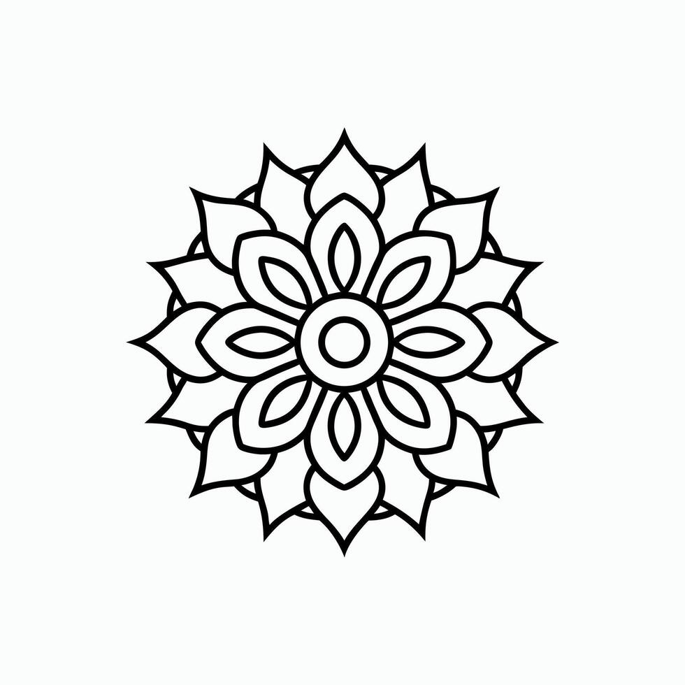 Traditionally Mandala Art Design on White Background Intricate vector