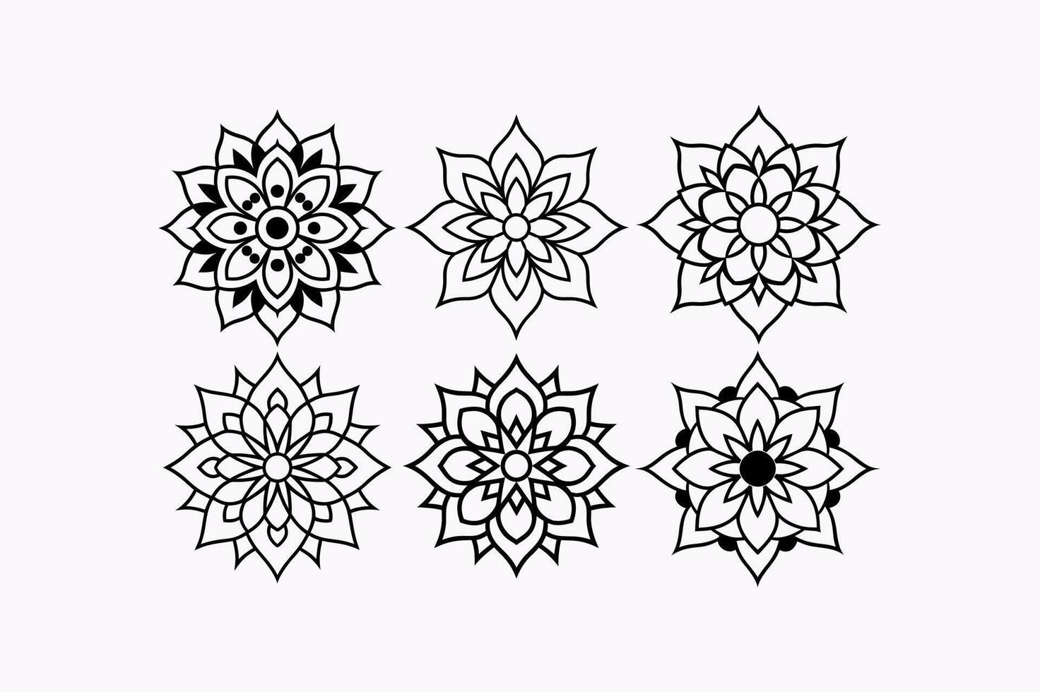 Set of traditionally Mandala Art Design on White Background Intricate and Decorative Mandala Pattern vector