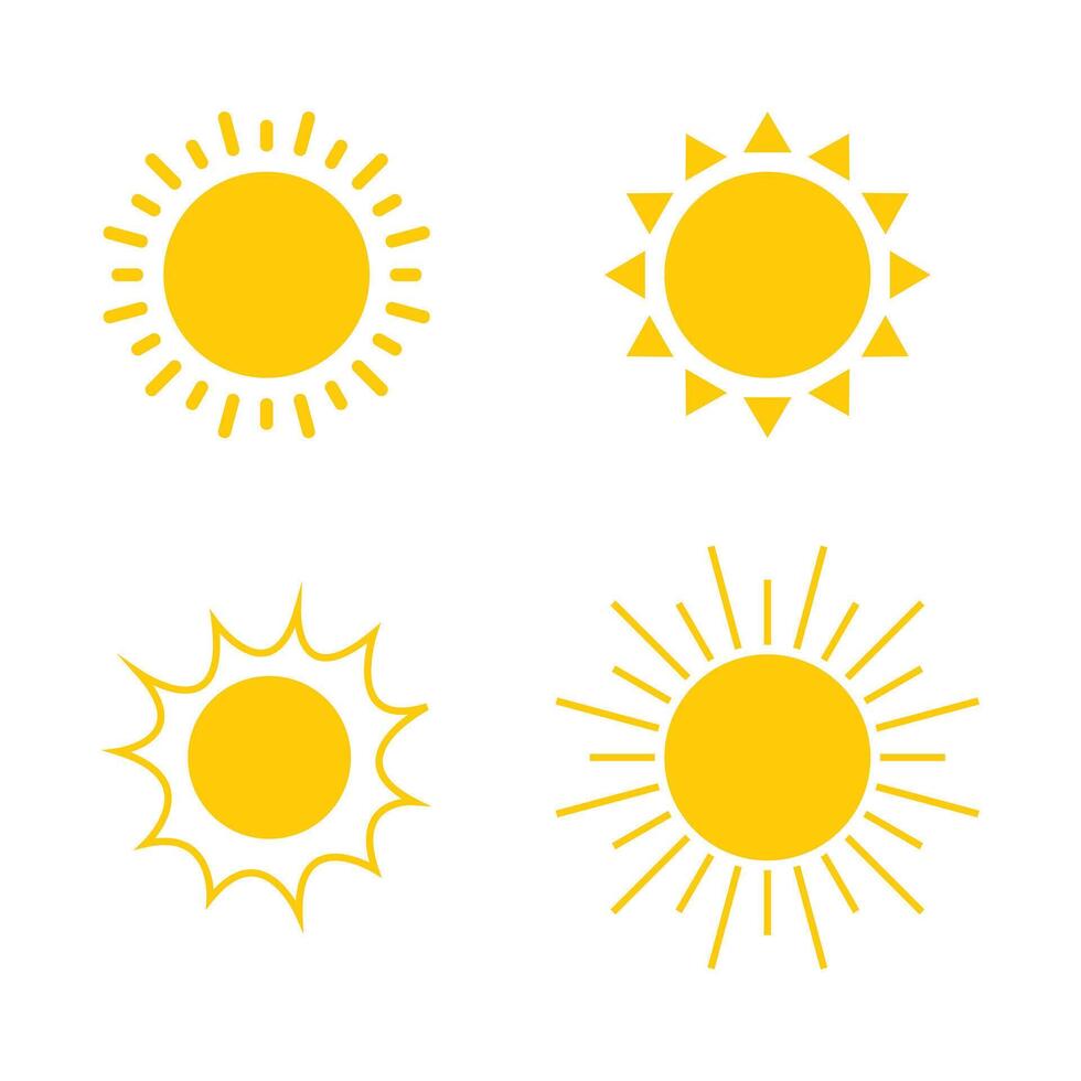 set of sun icons vector