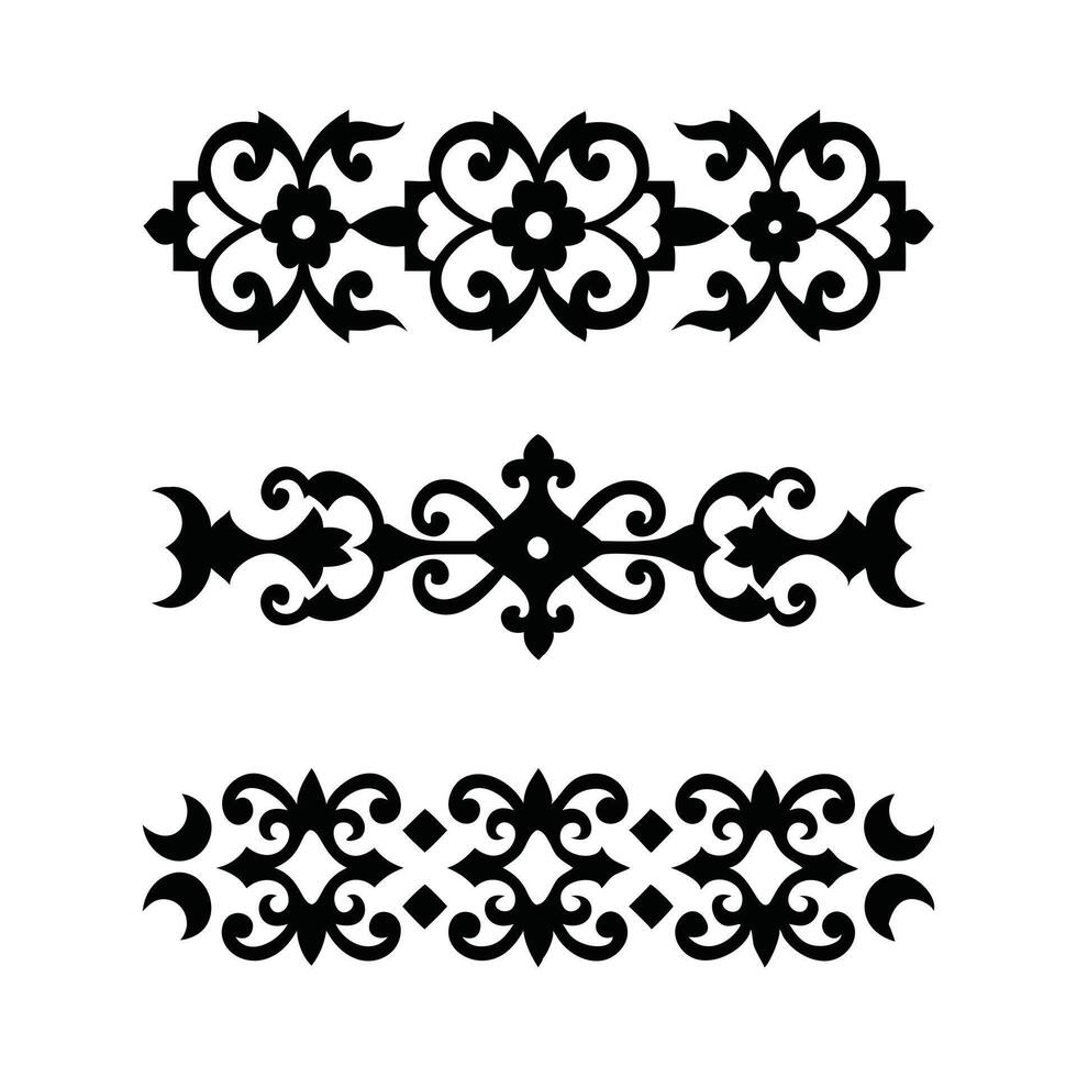 set of decorative elements silhouette vector
