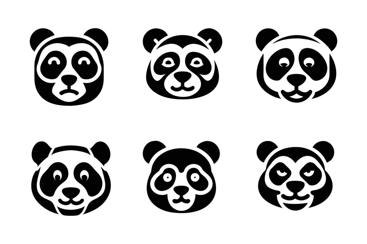 set of panda vector