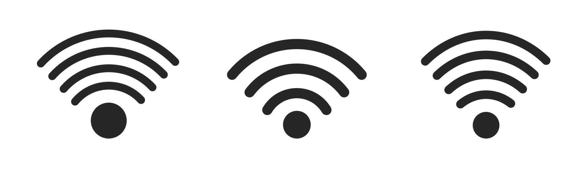Wifi icon set. Wifi network connection symbol. Wifi editable line icon. Wireless internet signal element flat symbol vector