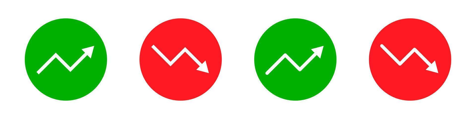 Upward downward arrow chart graph icon. Downtrend, uptrend, Bear market, bearish, bullish, trading, stock exchange vector