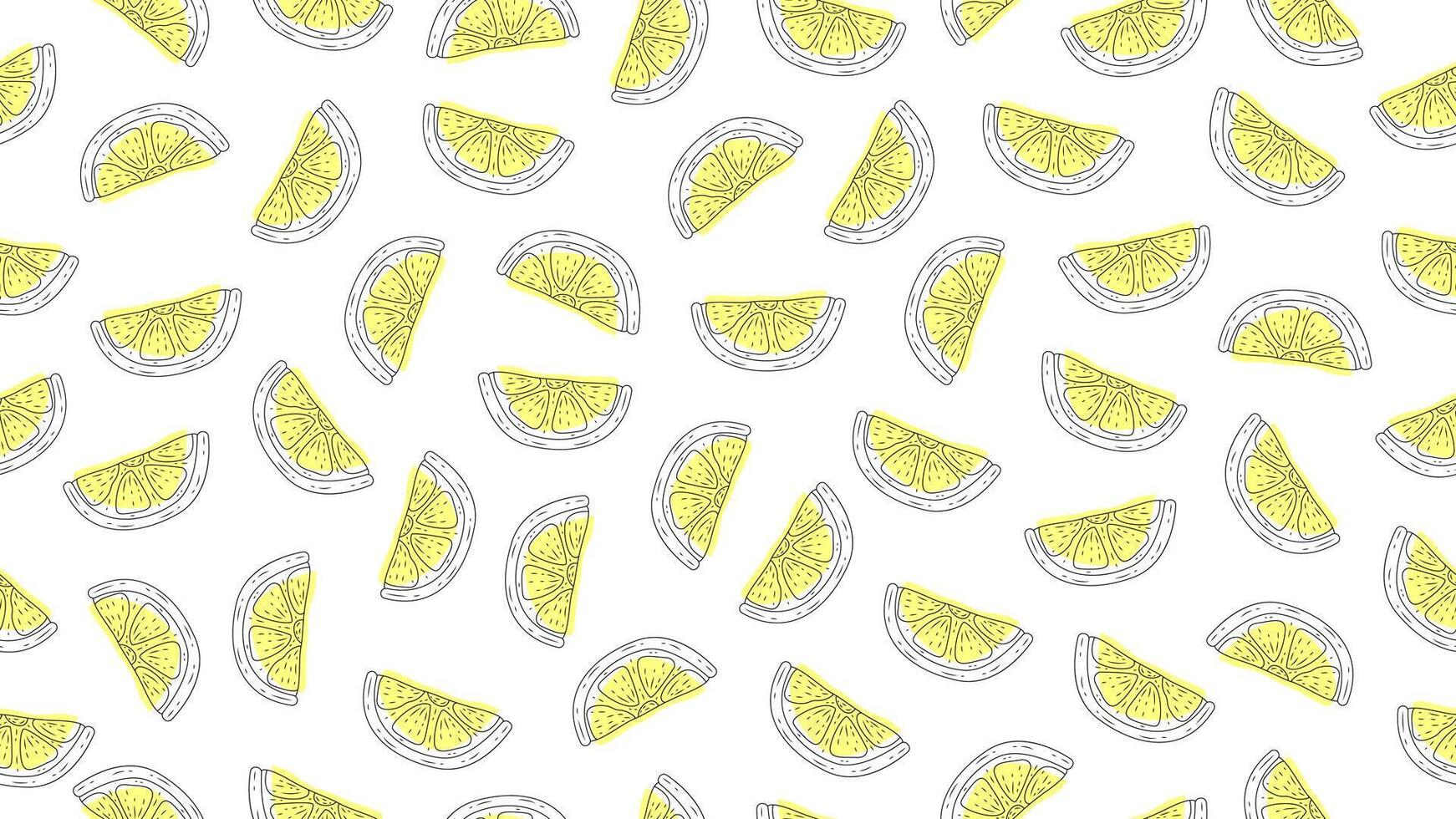 Lemon seamless pattern. Lemon doodle art hand drawn background vector