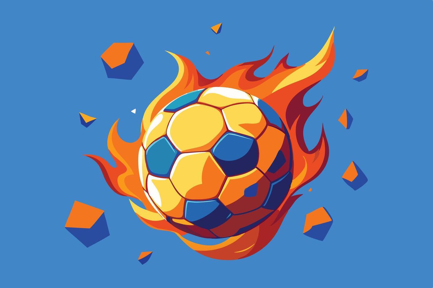 Burning Soccer Ball in Flames vector
