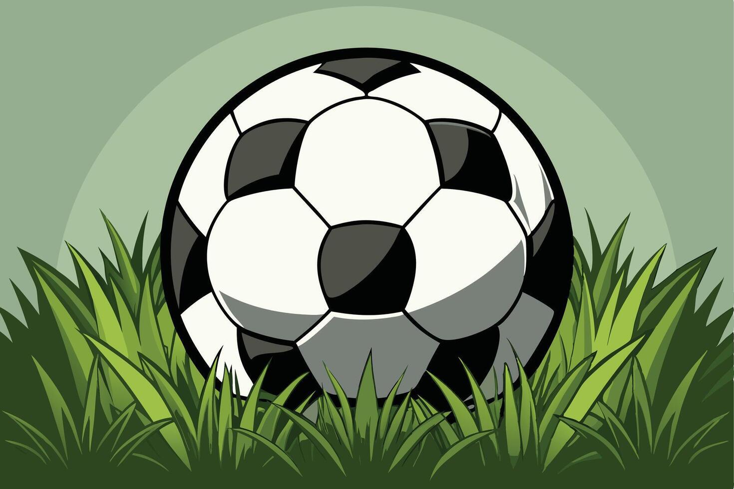 Soccer ball on the green grass in a field vector