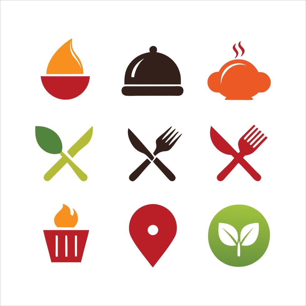 Food and drink icons vector