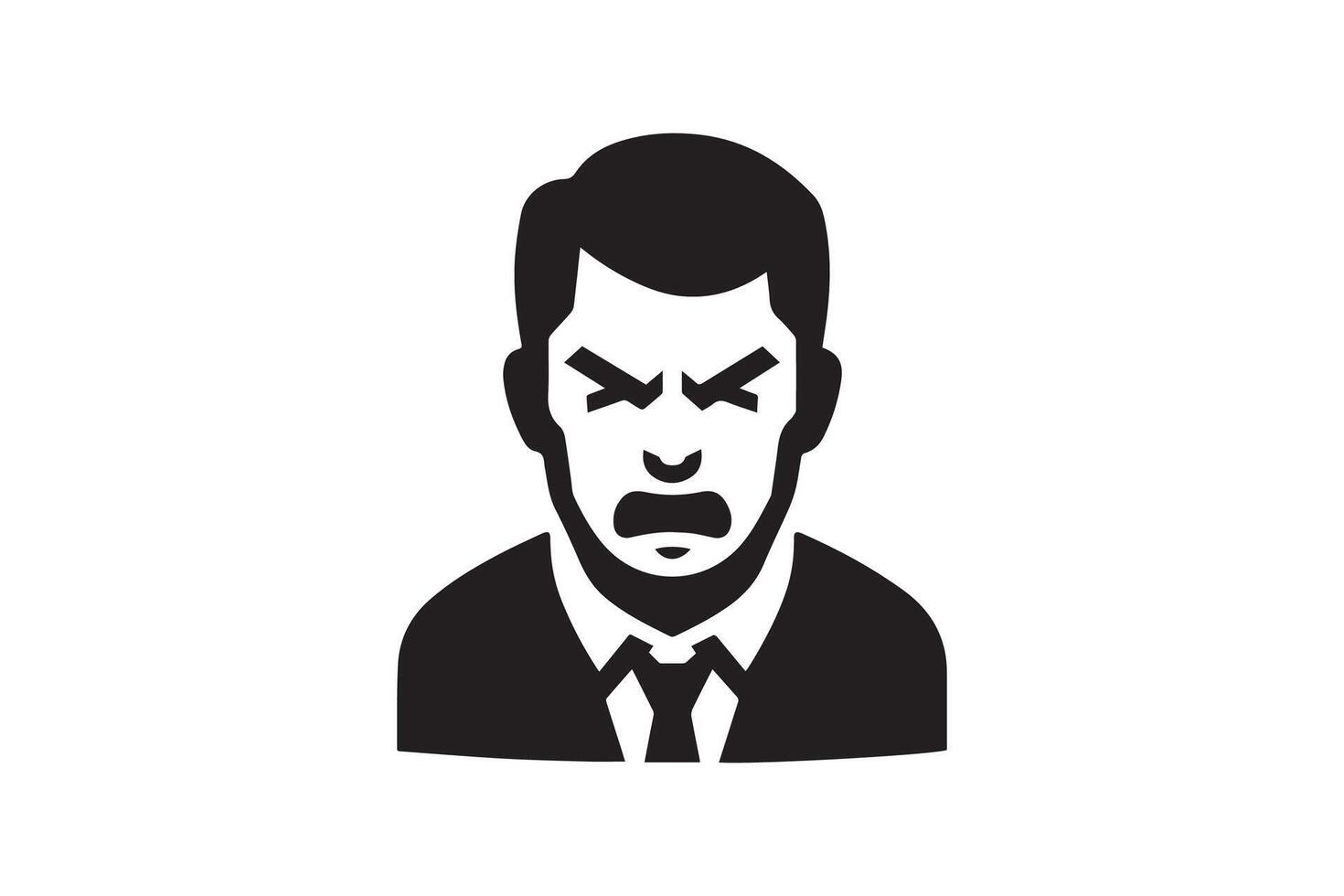 Angry man icon illustration vector