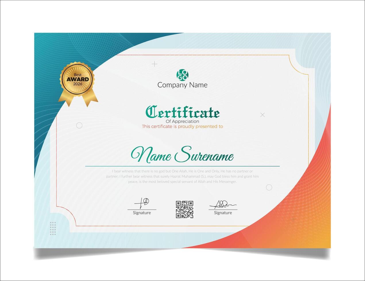 Modern certificate template design vector