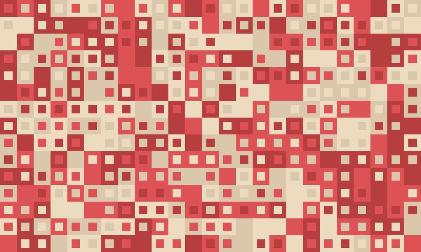 Abstract geometric pattern. Red and beige squares create a dynamic, textured design perfect for website backgrounds, textiles, or modern branding. vector