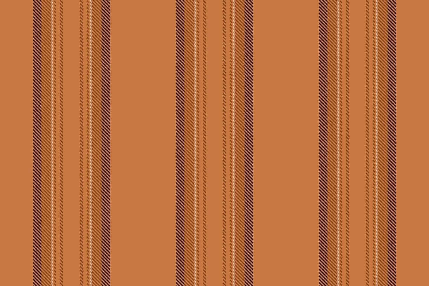 Straight pattern textile stripe, machinery lines seamless texture. Fandom fabric background vertical in orange and dark colors. vector