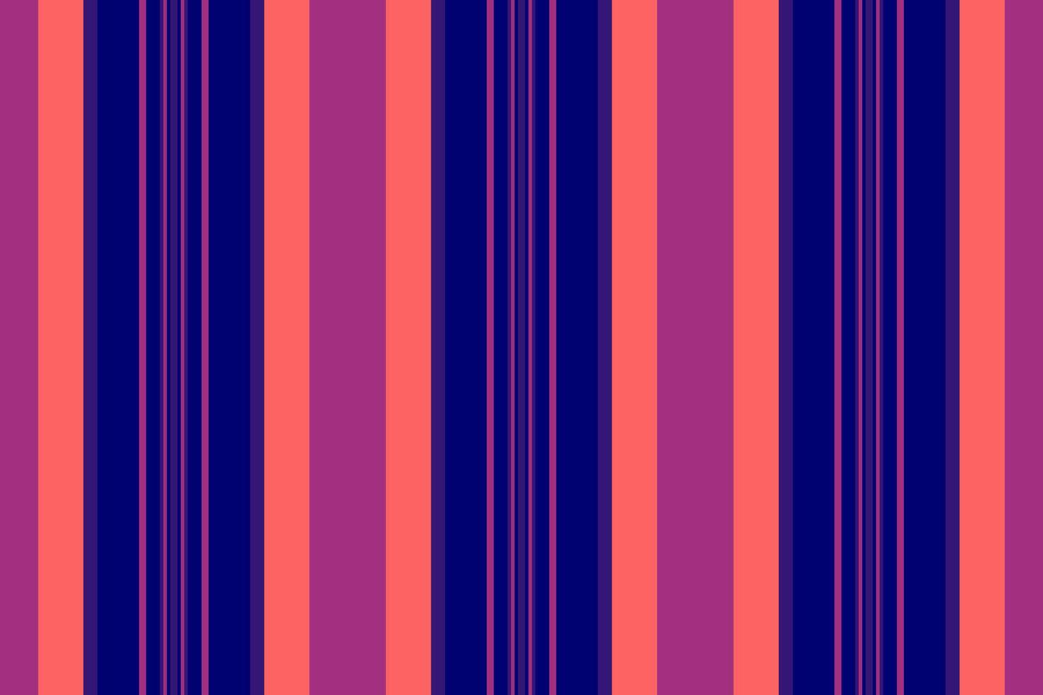 Vibrant vertical stripes in coral, purple, and navy blue create a bold, modern pattern. Ideal for textile design, website backgrounds, or any project needing a stylish, eyecatching graphic. vector