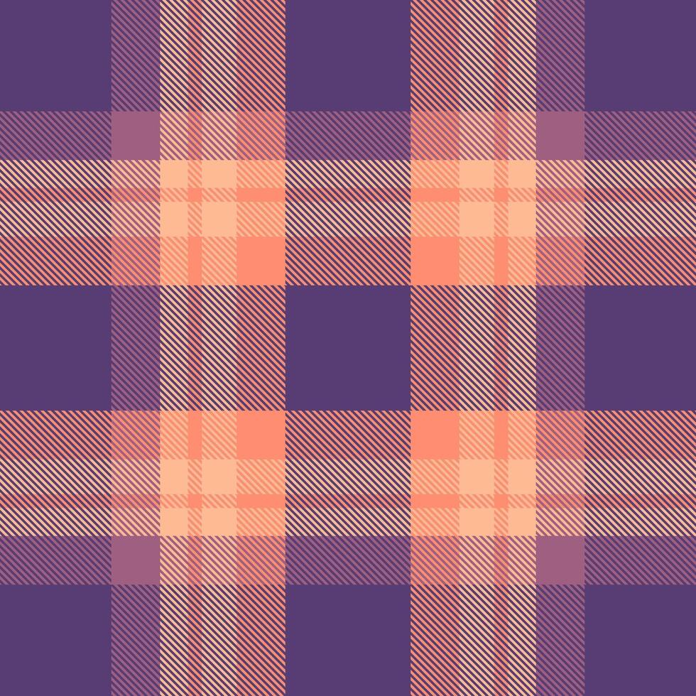 Elegant purple and peach plaid pattern. Perfect for textile design, apparel, or website backgrounds. This seamless texture offers a sophisticated and versatile design, conveying warmth and style. vector