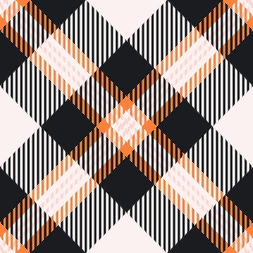 Printout texture fabric plaid, sheet textile pattern . Best background check seamless tartan in sea shell and black colors. vector