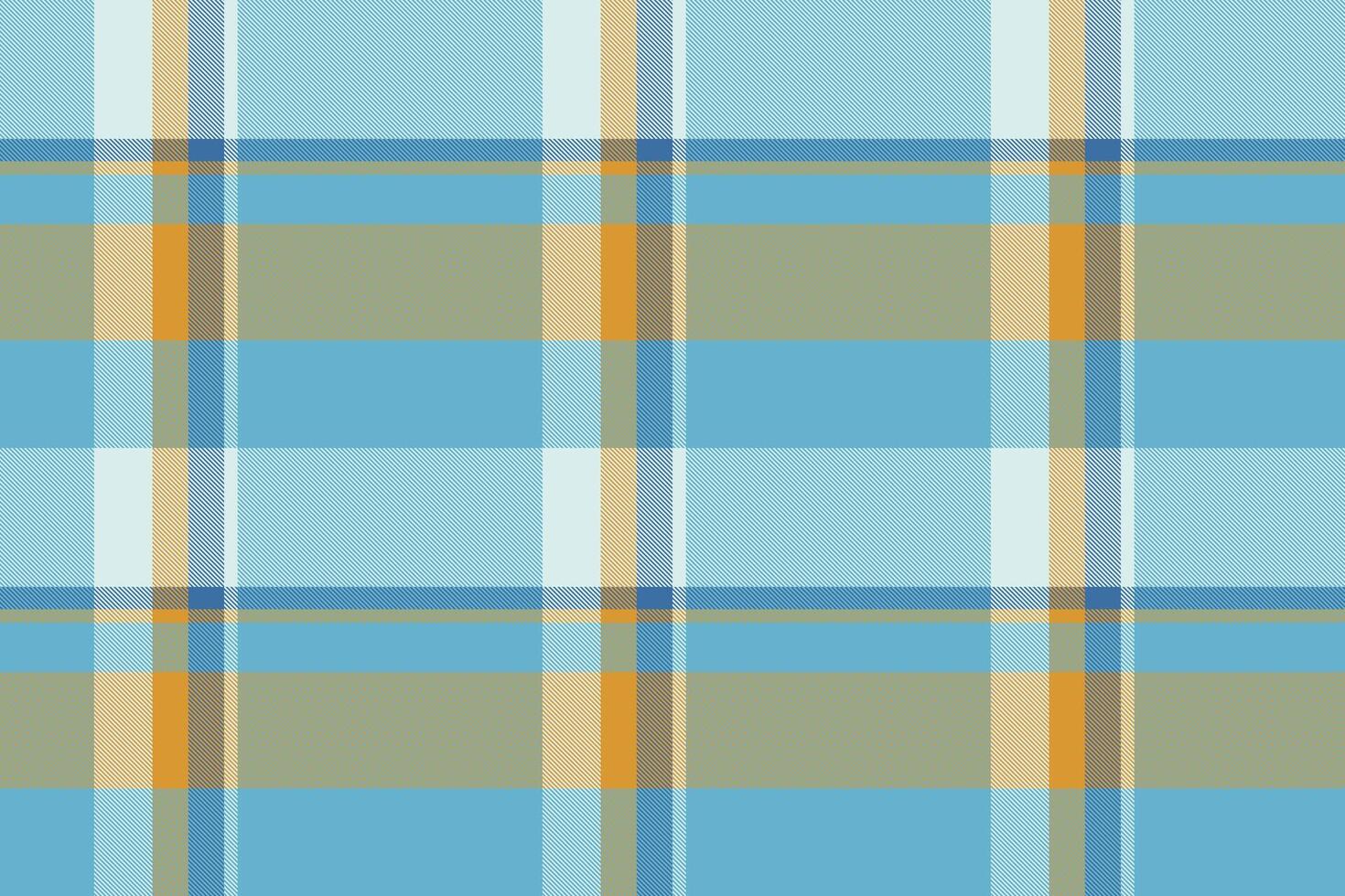 Iconic tartan pattern, manufacturing fabric background plaid. Repetitive check textile seamless texture in cyan and light colors. vector