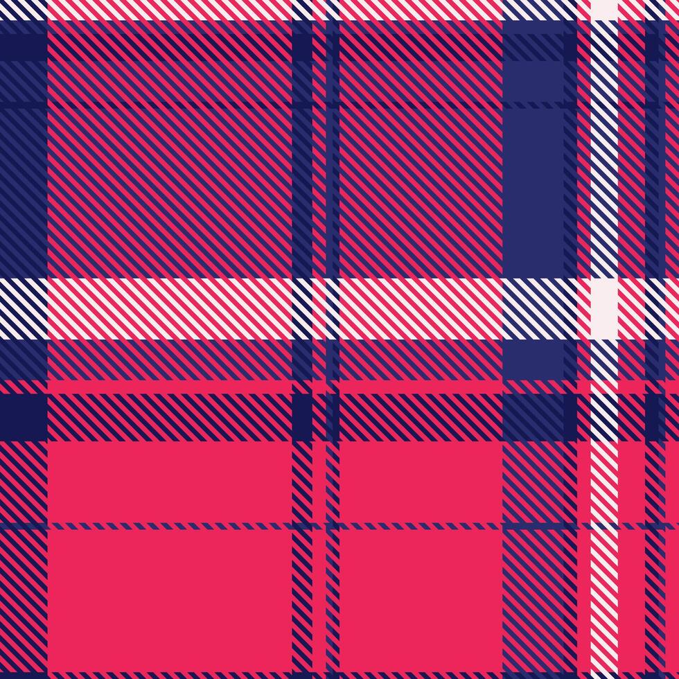 Vibrant pink and navy plaid pattern. Perfect for textile design, fashion, websites, or social media. This bold, stylish design conveys energy and modernity. vector