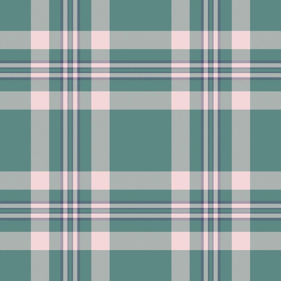 Elegant teal and blush pink plaid pattern. Perfect for textile design, website backgrounds, or fashion projects. This subtle yet stylish texture evokes a sense of calm and sophistication. vector
