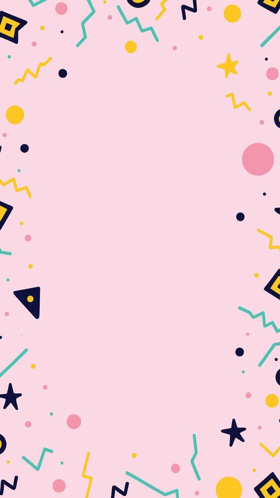 A pink background with geometric shapes and colorful pink shapes vector