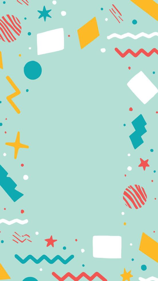 A colorful background with shapes and shapes teal colors vector