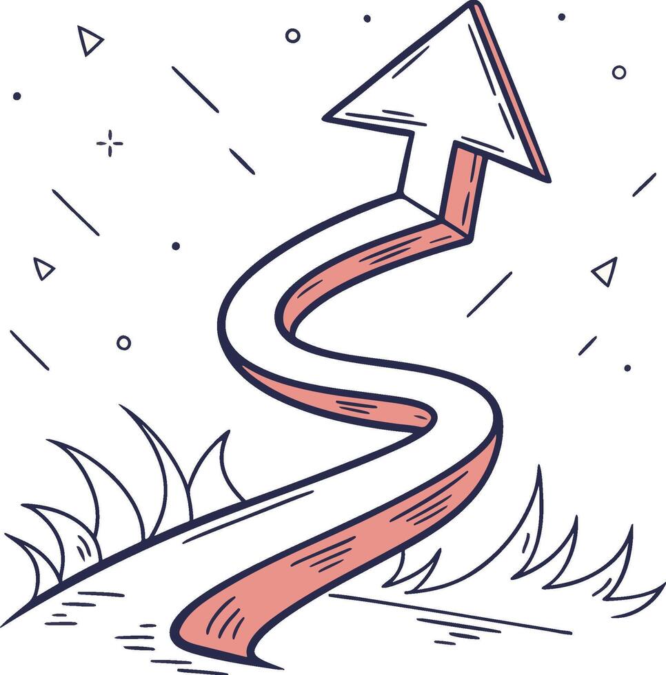 Swirling Arrow Sketch Illustration Hand Drawn Pencil Arrow Design , new design vector