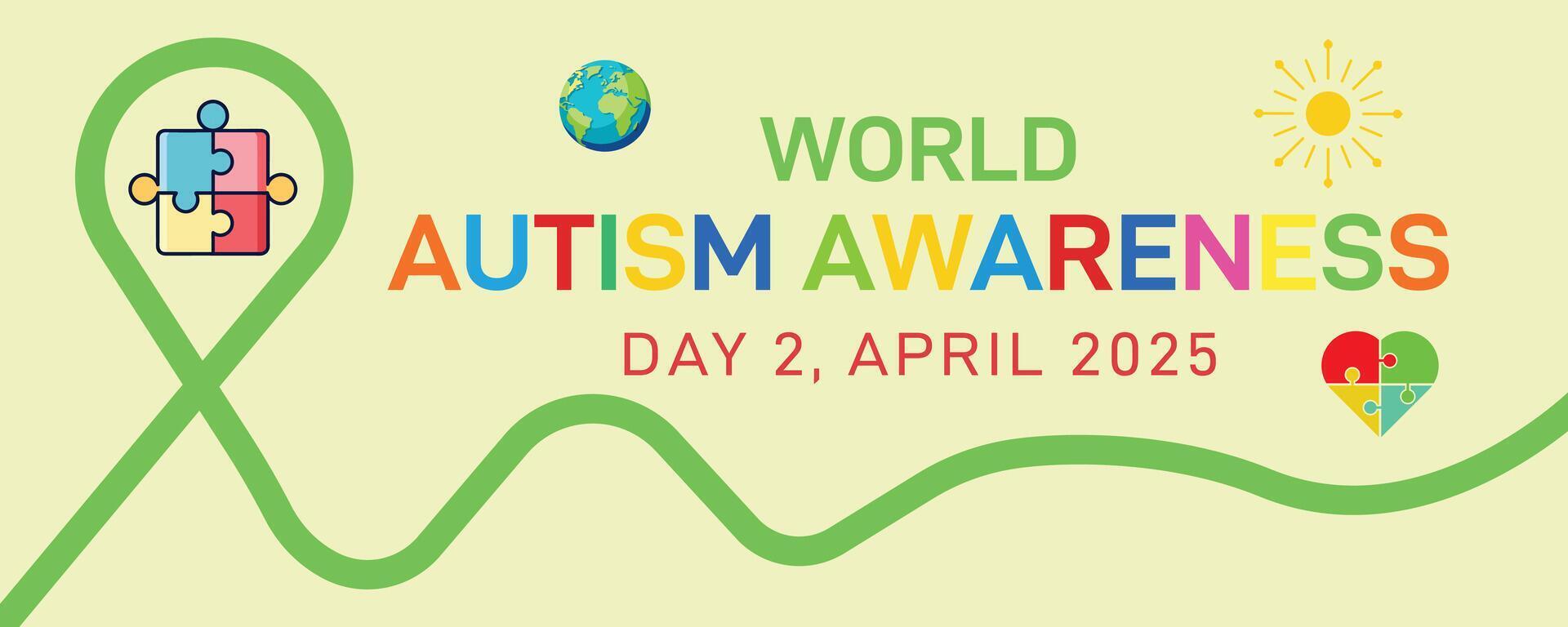 World Autism Awareness Day is observed every year in April banners, flyers, vector