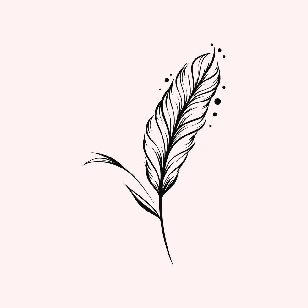 Aesthetic Tree Illustration with Curving Branches and Leaves vector