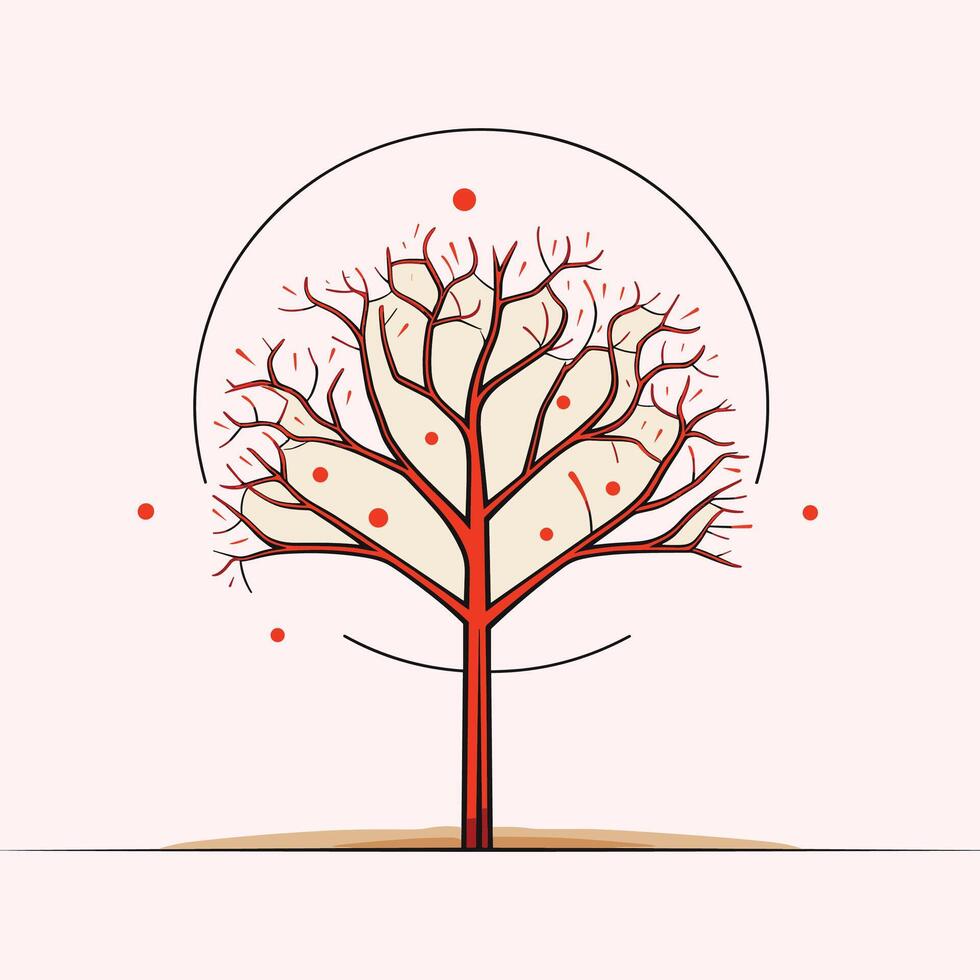 Abstract Botanical Artwork with Flowing, Organic Shapes vector
