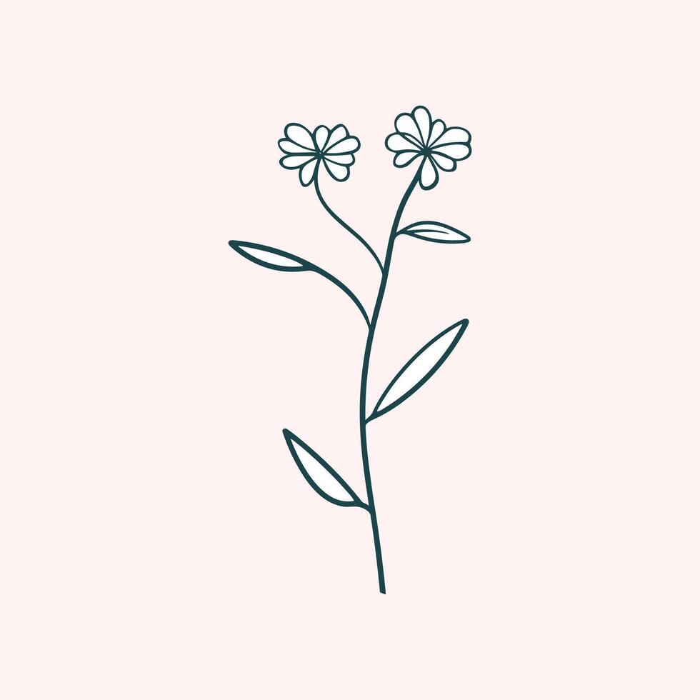 Striking Black and White Artistic Floral Illustrations vector