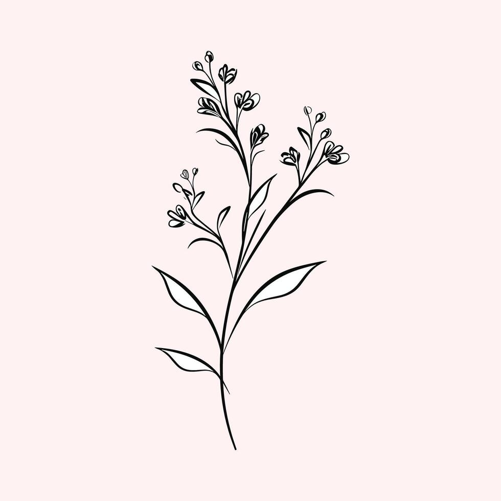 Intricate Hand-Drawn Floral Elements for Decorative Use vector